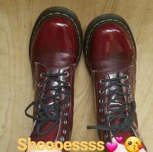Vegan leather oxblood doc boots
